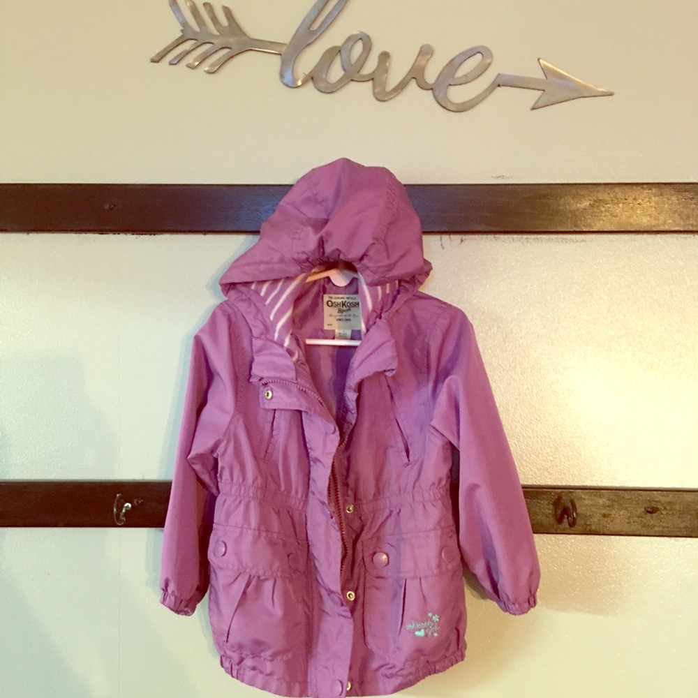 Girls purple Oshkosh rain coat 4t